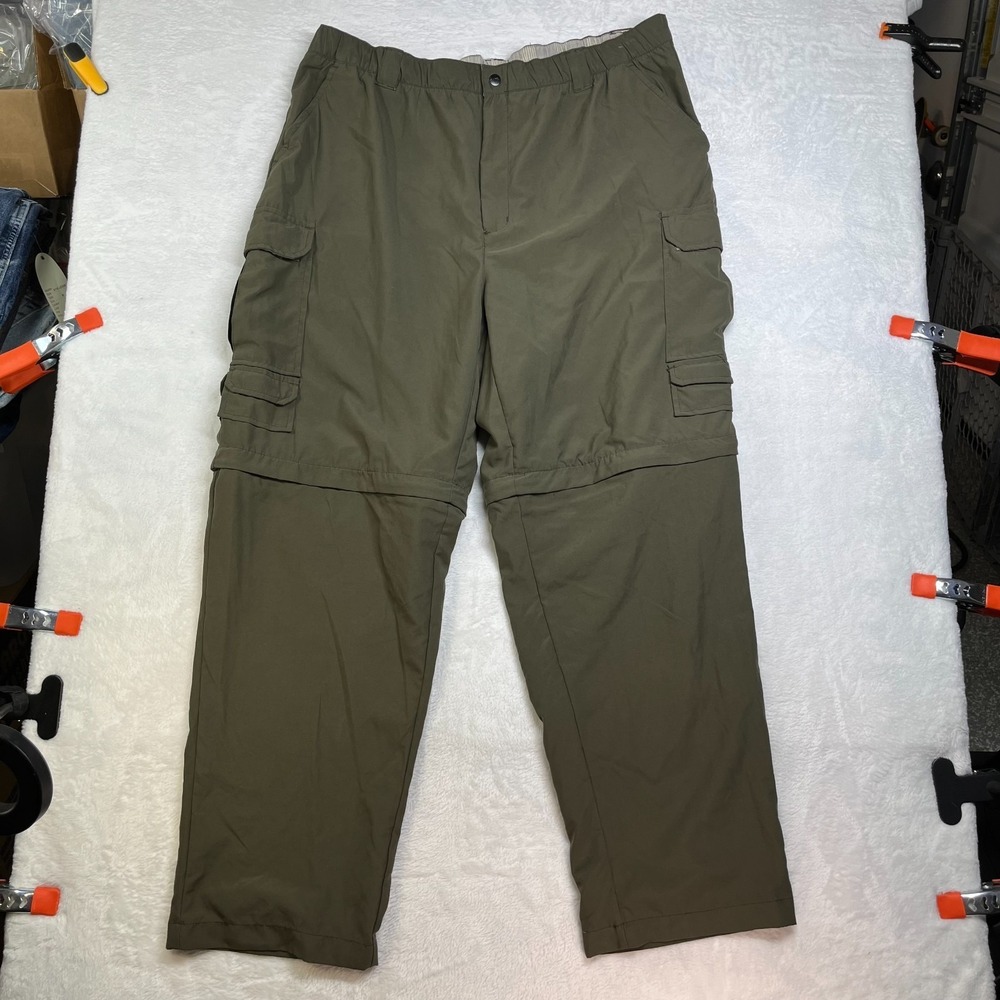 Rugged‎ Exposure Convertible Pants Men's 2XL Green Cargo Pockets Outdoor - 36X31